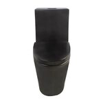 Kit Vaso Sanitário Monobloco 3/6L com Assento Sanitário e Itens de Instalação Roma Preto Matte Addra