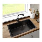 Cuba de Embutir para Cozinha Gourmet Aço Inox 76x44cm Cinza Chumbo Addra