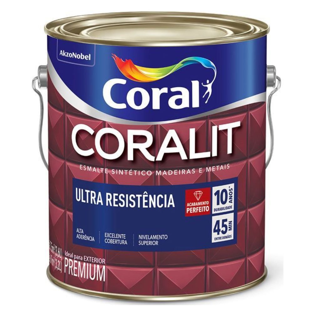 Esmalte Sintético Fosco Coralit Ultra Resistência 3,6L Coral
