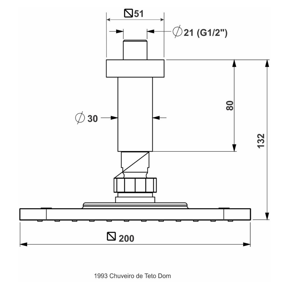 Chuveiro Ducha de Teto Rose Fosco Dom Perflex