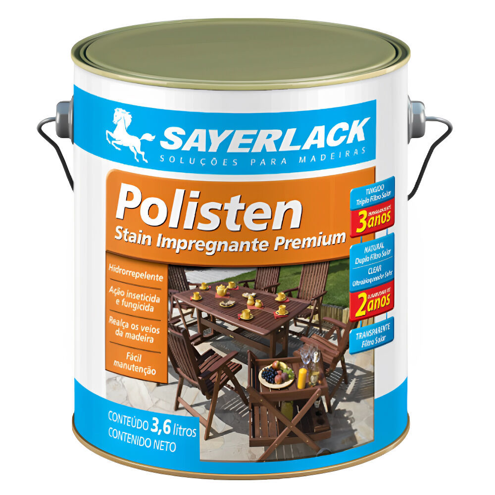 Stain Polisten Acetinado Transparente 900ml Sayerlack