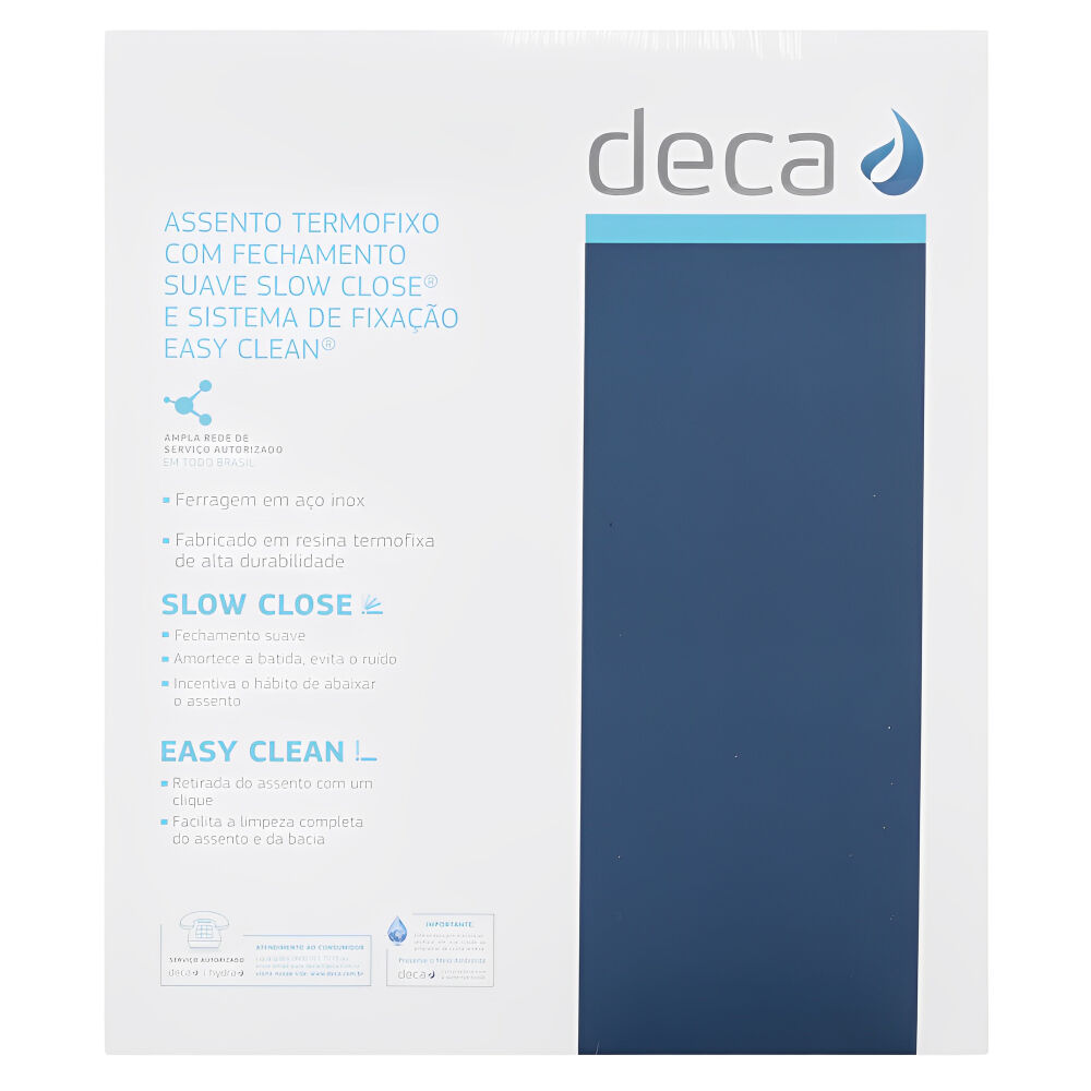 Assento Termofixo com Slow Close e Easy Clean Branco Deca