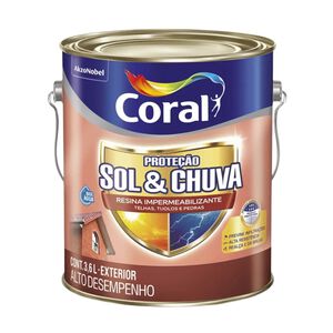 Resina Impermeabilizante Proteção Sol & Chuva 3,6L Coral