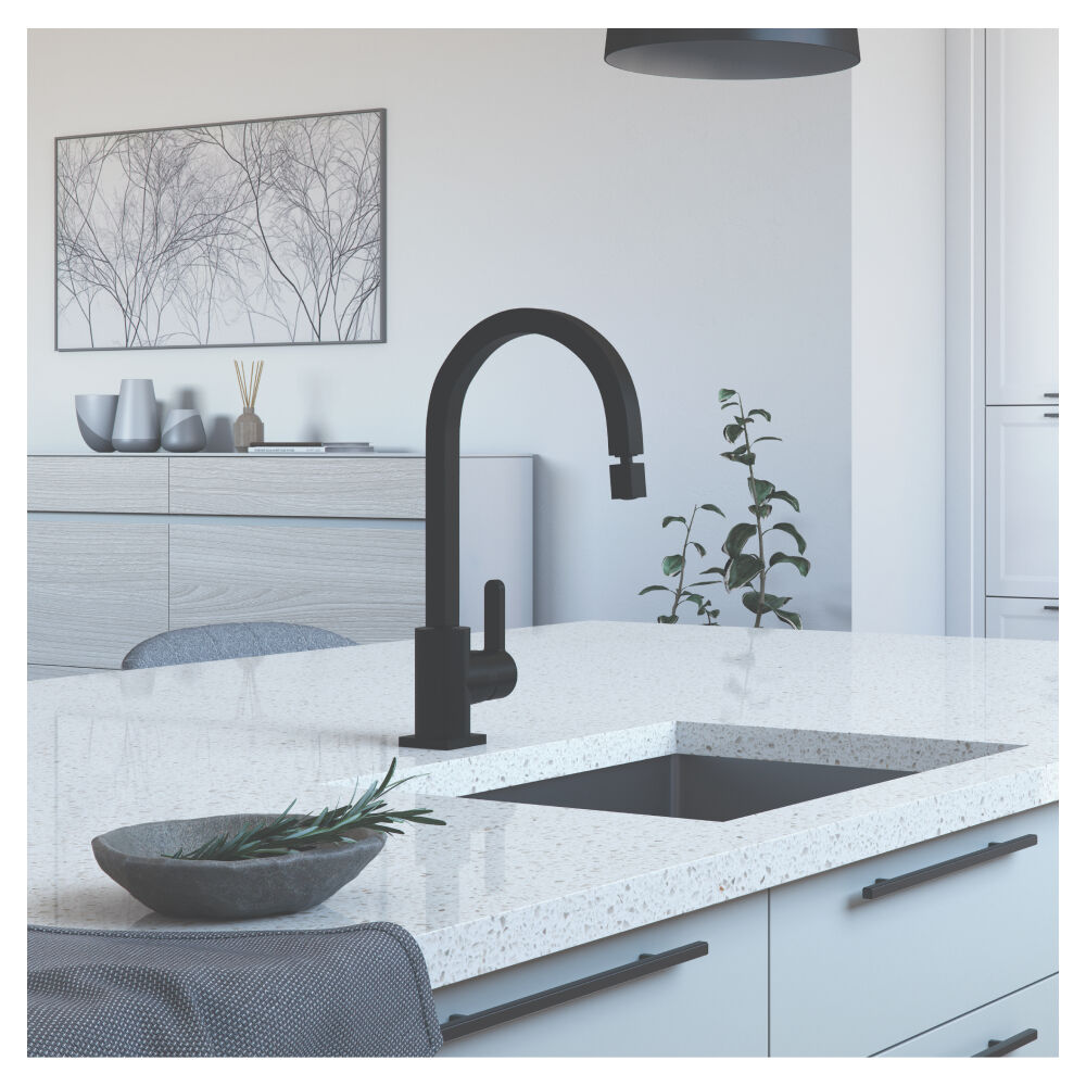 Torneira Misturador Monocomando para Cozinha Color Strauss Preto Fosco Perflex