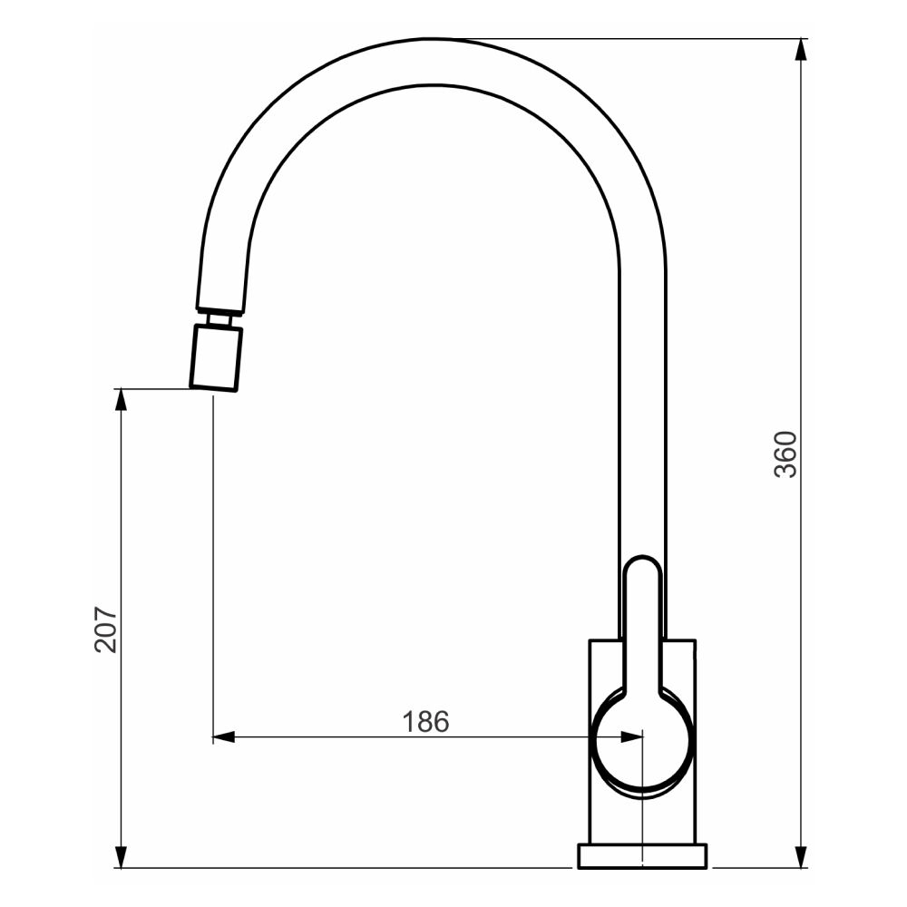 Torneira Misturador Monocomando para Cozinha Color Strauss Preto Fosco Perflex
