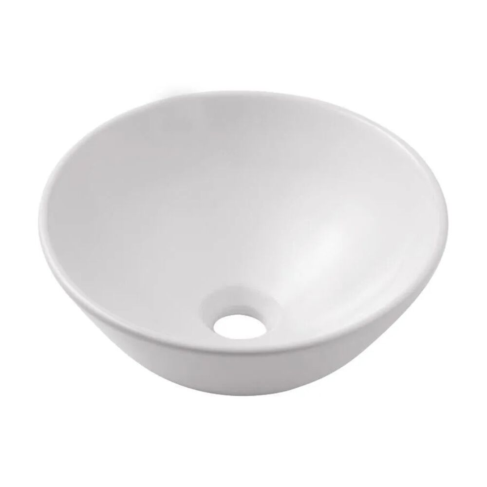 Cuba de Apoio para Lavatório East Redonda 35cm Branca Addra