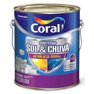 Tinta Acr&iacute;lica Sol e Chuva Fosca Total 3,6L Coral