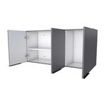 Armário Aéreo Cisne 116x36,5x57cm Cinza Cozimax