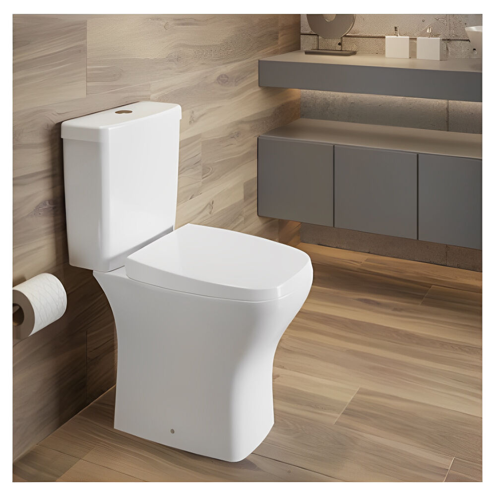 Kit Vaso Sanitário Rimless com Caixa Acoplada Smart Clean VIP Branco Celite