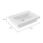 Cuba de Soprepor Cerâmica Retangular Gelo Deca