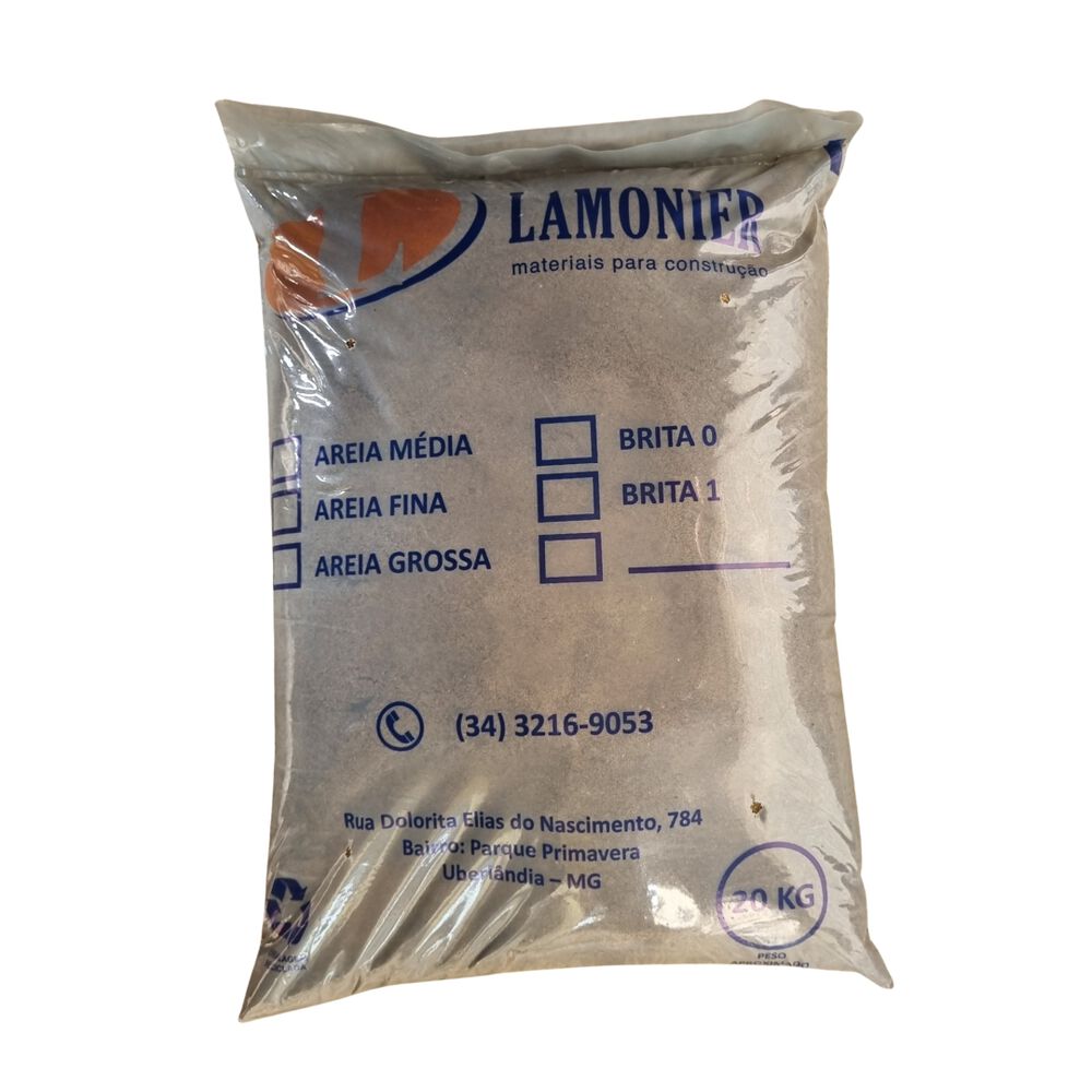Areia Fina Ensacada Lamonier 20Kg