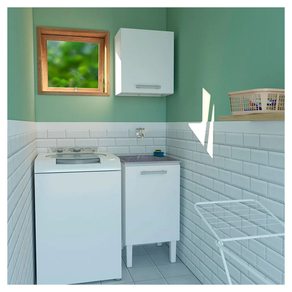 Gabinete Lavanderia Venus com Tanque Sintético 50cm Branco Cozimax