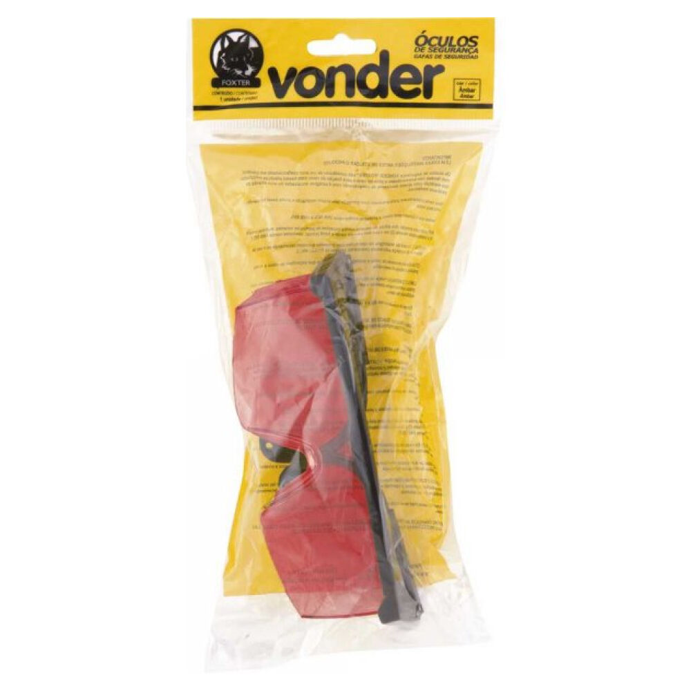Óculos de Proteção Foxter Vermelho Vonder