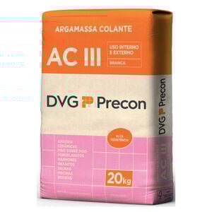 Argamassa ACIII Uso Interno e Externo Colante 20kg Branca DVG Precon Argamassa ACIII Uso Interno e Externo Colante 20kg Branca DVG Precon