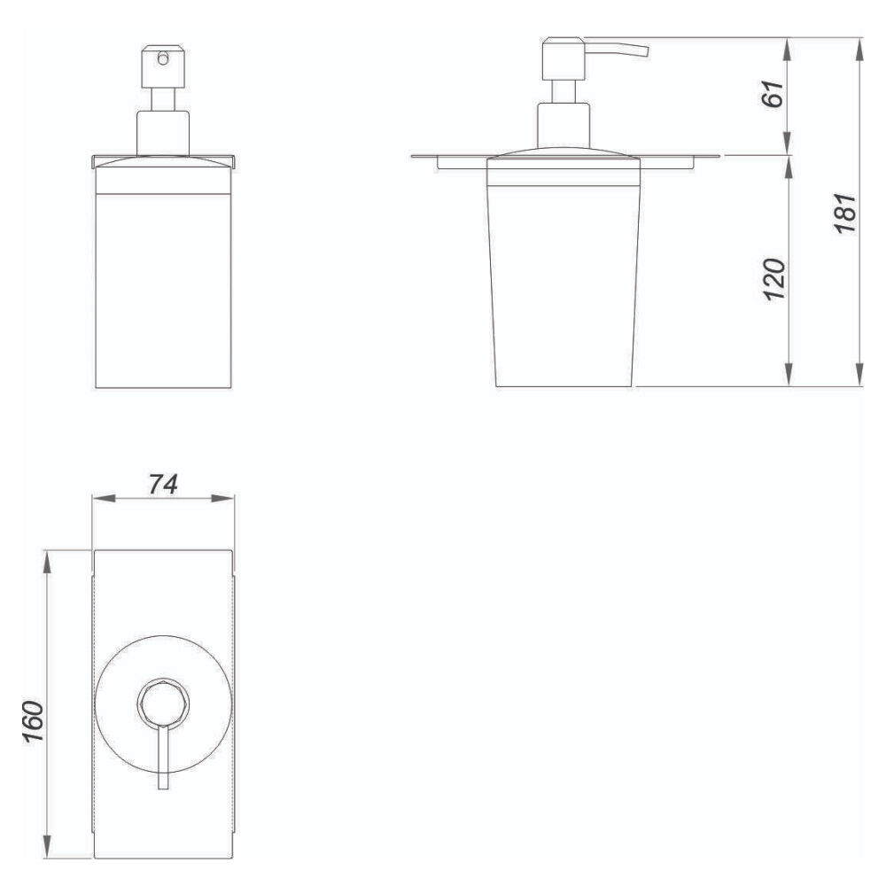 Dispenser de Detergente 7,5cm Branco Xteel
