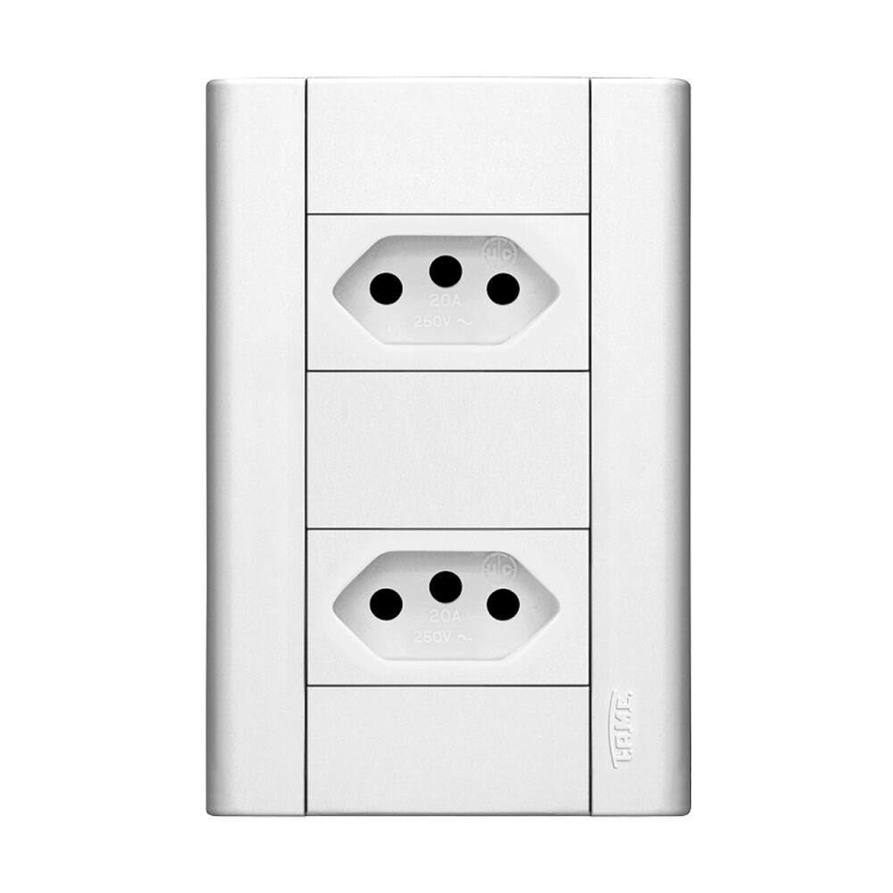 2 Tomadas 2P+T 20A/250V Distanciadas Modulare 1434 Fame