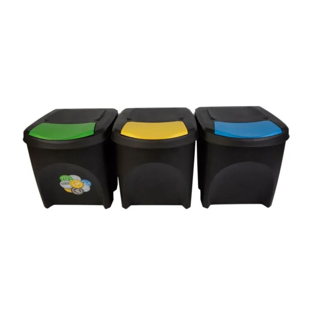 Lixeira com Tampa Andel Antracita 25L Casa&ideia