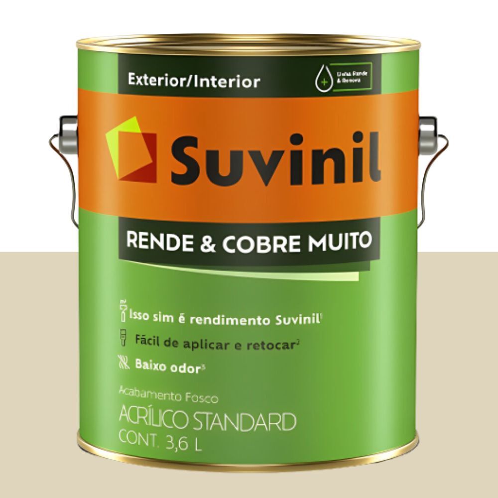 Tinta Acrílica Fosco Standard Rende & Cobre Muito 3,6L Suvinil