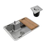 Cuba Sobrepor e Embutir Massima 68x48 Inox com Acessórios e Lixeira Docol