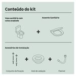 KIT Vaso Sanitário e Caixa Acoplada com Acessórios Saveiro Branco Celite