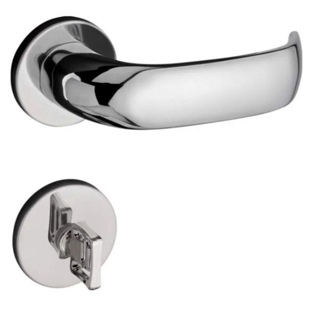 Fechadura para Banheiro de Aço Zamac Contemporanea 55mm Cromada Pado