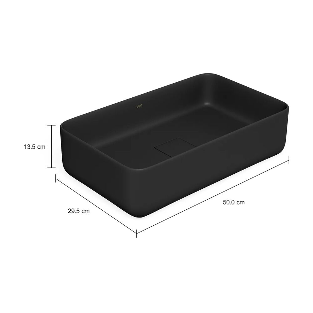 Cuba de Apoio Retangular Slim 50cm Ébano Fosco Deca