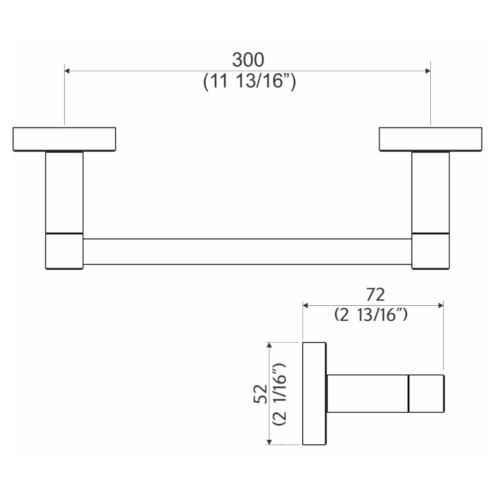 Porta Toalha de Rosto Barra Quadra Perflex