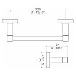 Porta Toalha de Rosto Barra Quadra Perflex