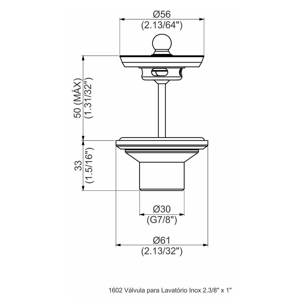 Válvula Banheiro 1" Perflex