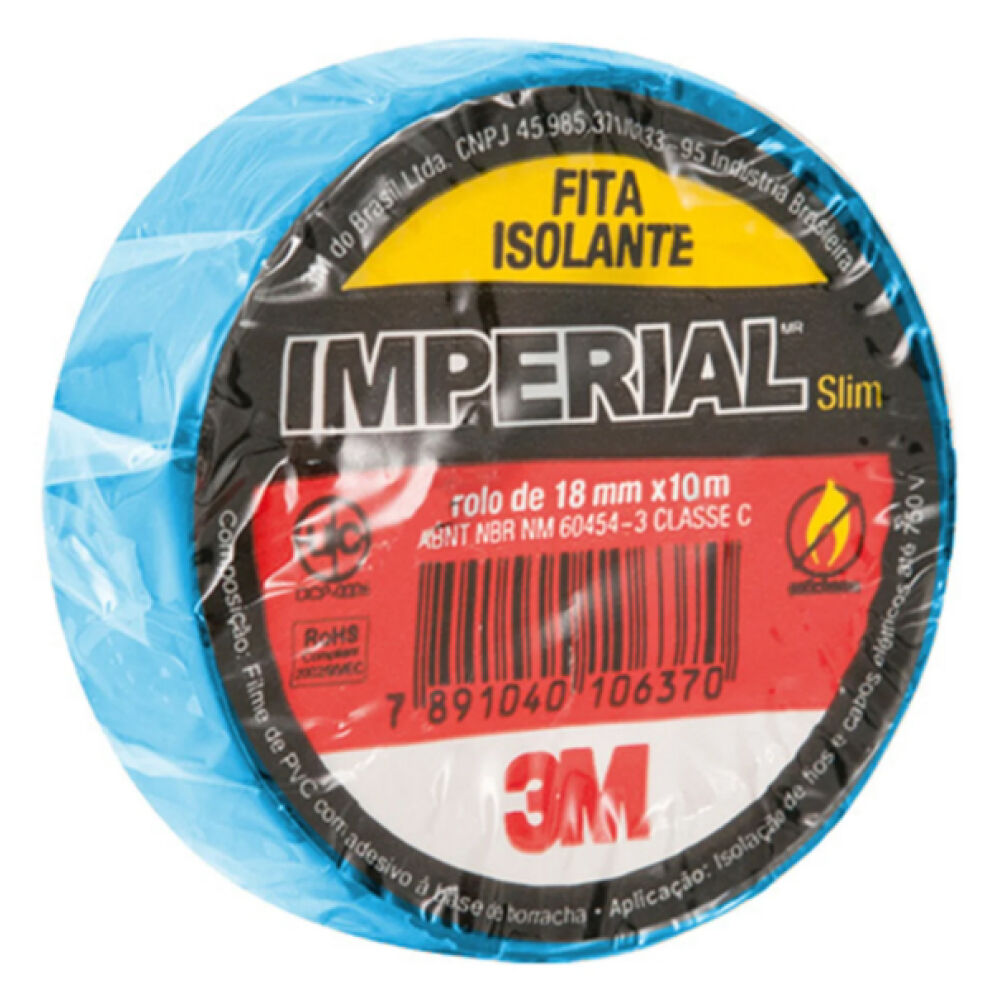 Fita Isolante Imperial Slim 18mmx10m Azul 3M