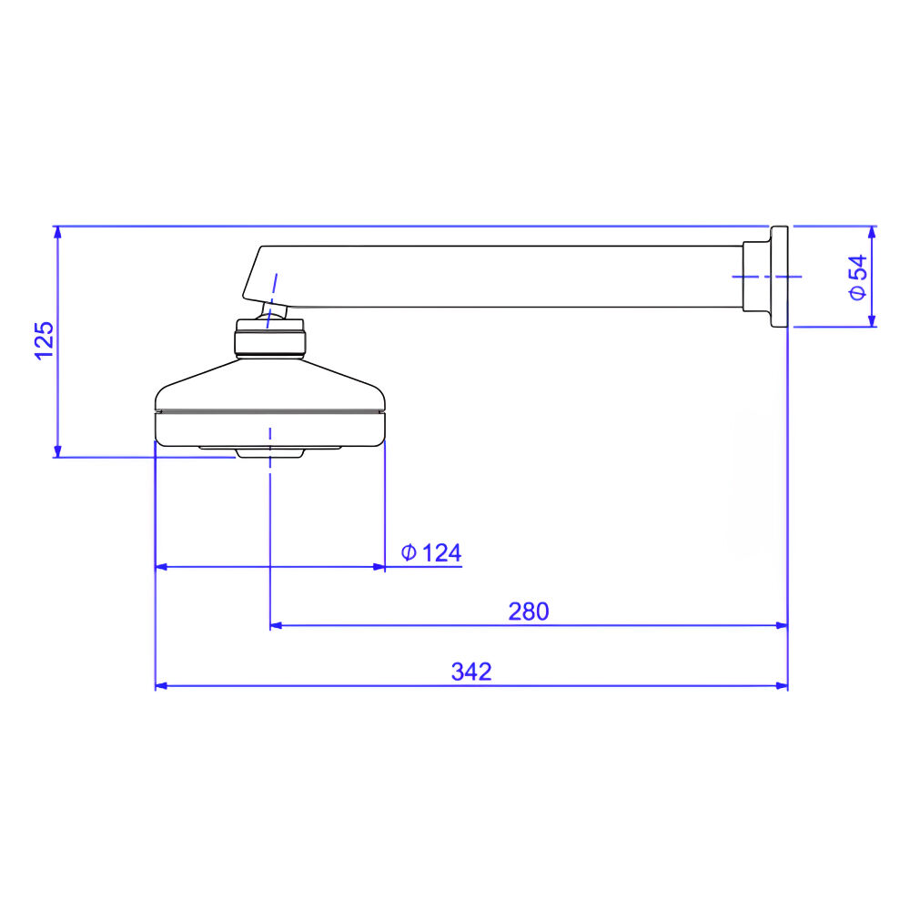 Ducha com Tubo Reto de Parede Acqua Plus Gold Matte Deca