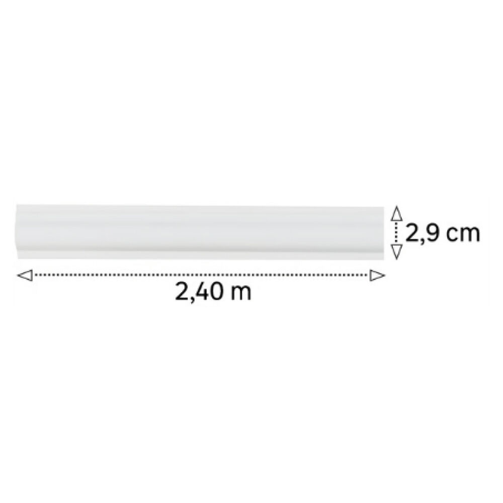 Rodapé Clássica 2,9 x 240cm Branco Santa Luzia