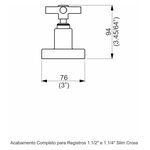Acabamento Registro Base Fabrimar 1.1/4" e 1.1/2" (Grande) Slim Cross Perflex