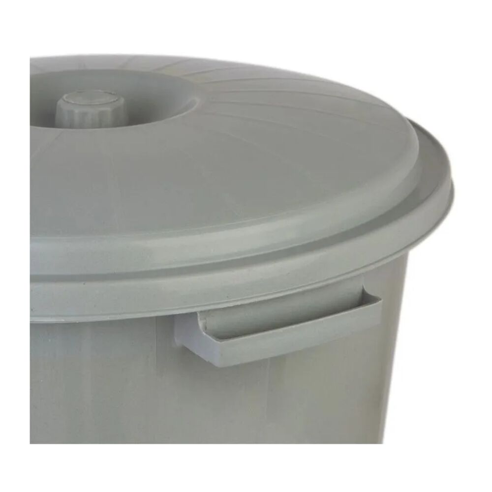Lixeira Plástica com Tampa Smoke 35L Cinza Casa&Ideia