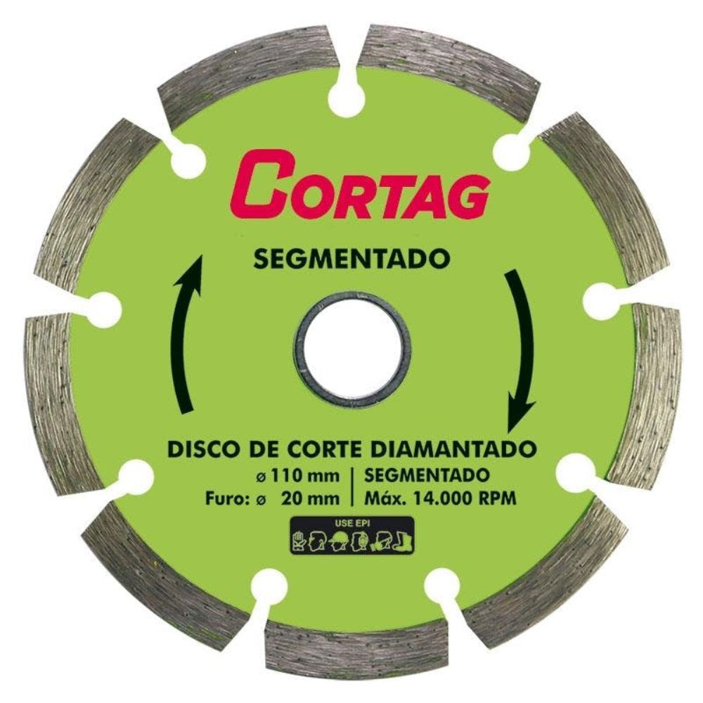Disco de Corte Diamantado Segmentado 110mm Cortag