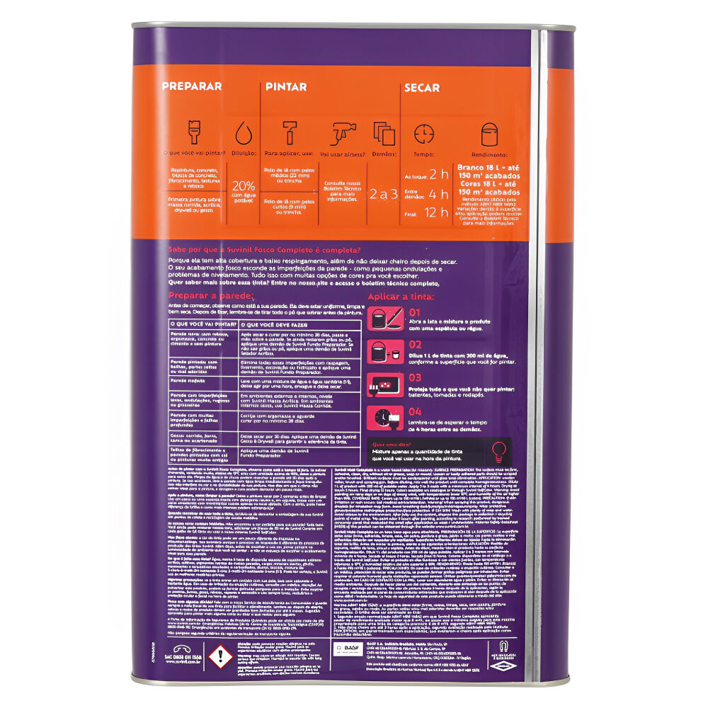 Tinta Acrílica Fosco Completo Premium 18L Suvinil