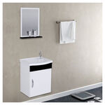 Gabinete Suspenso para Banheiro com Lavatório e Espelheira Siena 39cm Preto/Branco A.J. Rorato