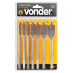 Jogo de Brocas Chatas com 7 Peças de 1/4" a 1" Vonder