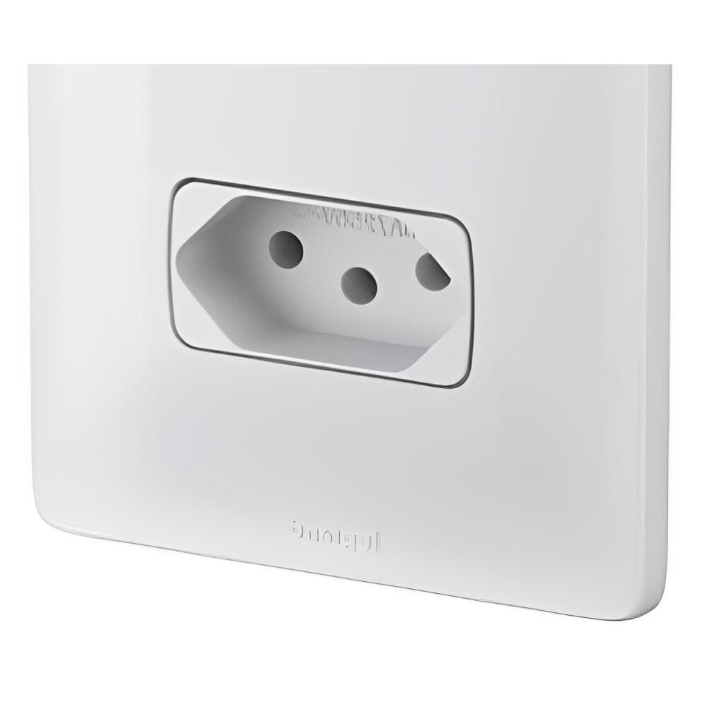 1 Interruptor Paralelo + 1 Tomada 2P+T Zeffia 10A Branco Pial