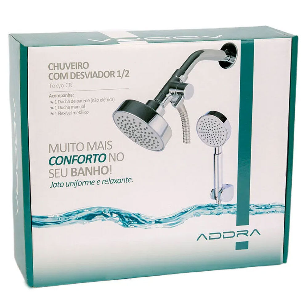 Ducha Tokyo com Desviador 1 Jato Cromado Addra