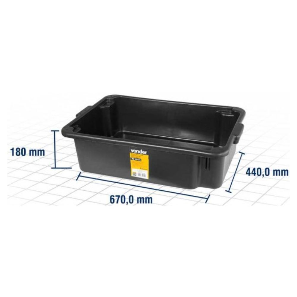 Caixa Plástica para Massa 40L Retangular Vonder
