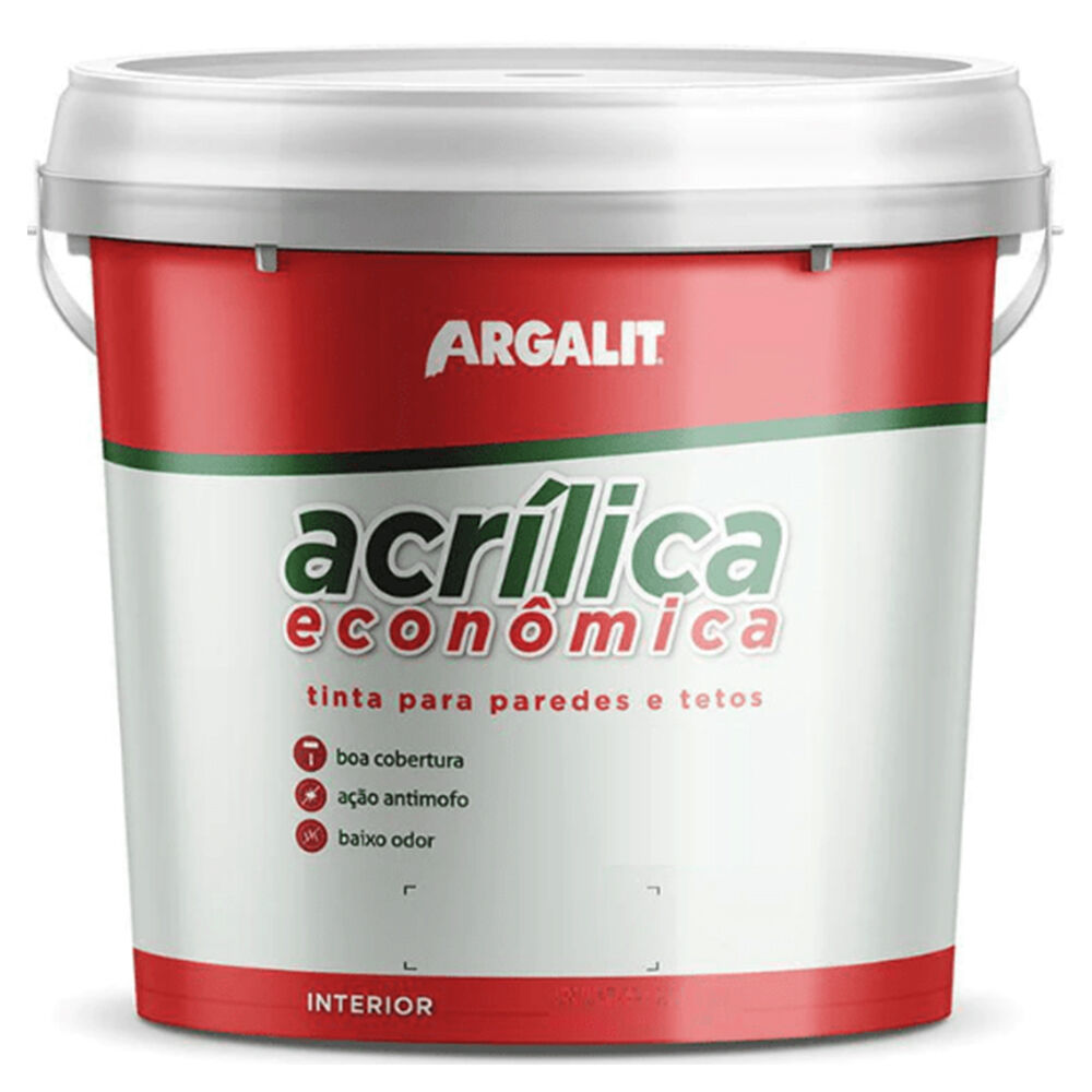 Tinta Acrílica Fosco Econômica Branco Gelo 3,6L Argalit