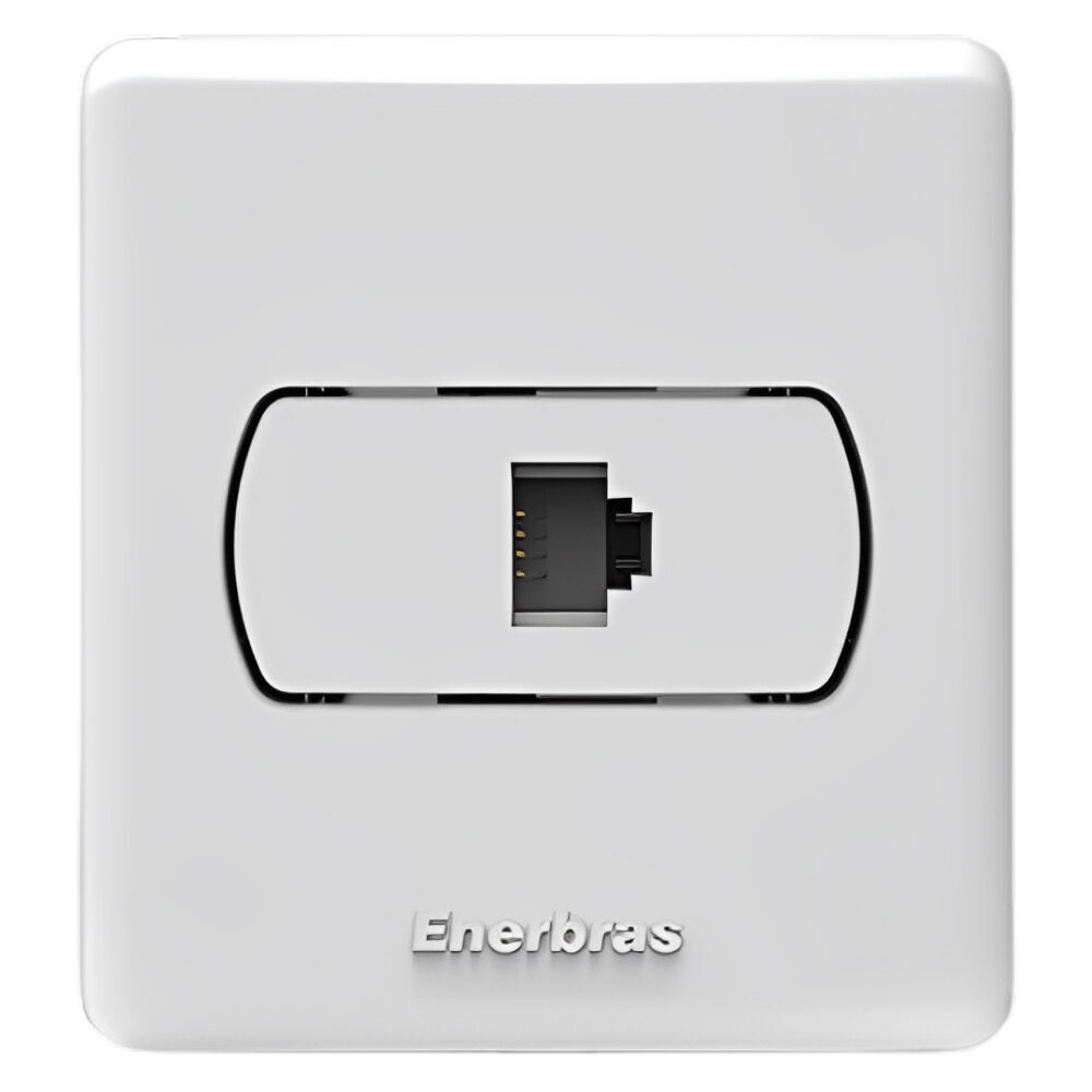 Conjunto Tomada RJ-11 Telefonia Neo Sottile Branco Enerbras