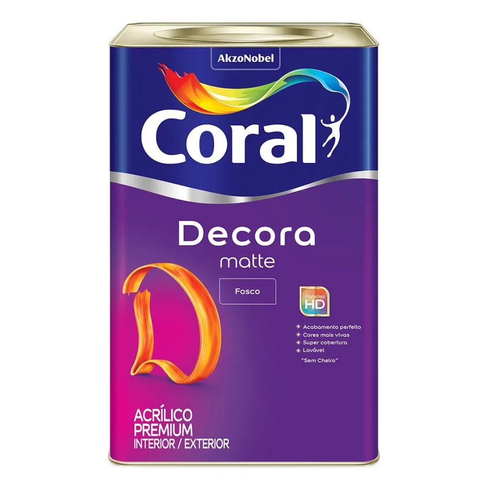 Tinta Acrílica Fosco Premium Decora Matte 18L Coral