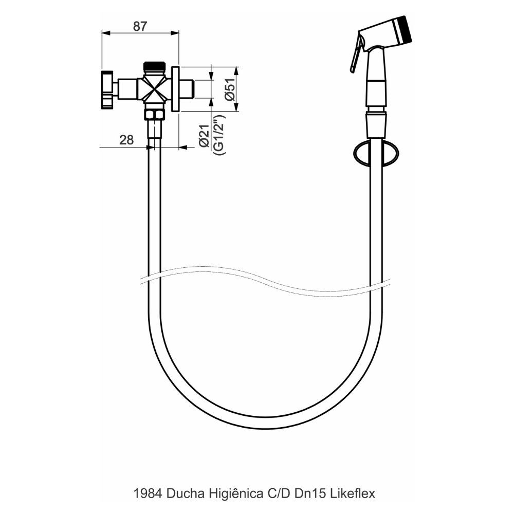 Ducha Higiênica com Derivação Likeflex Perflex