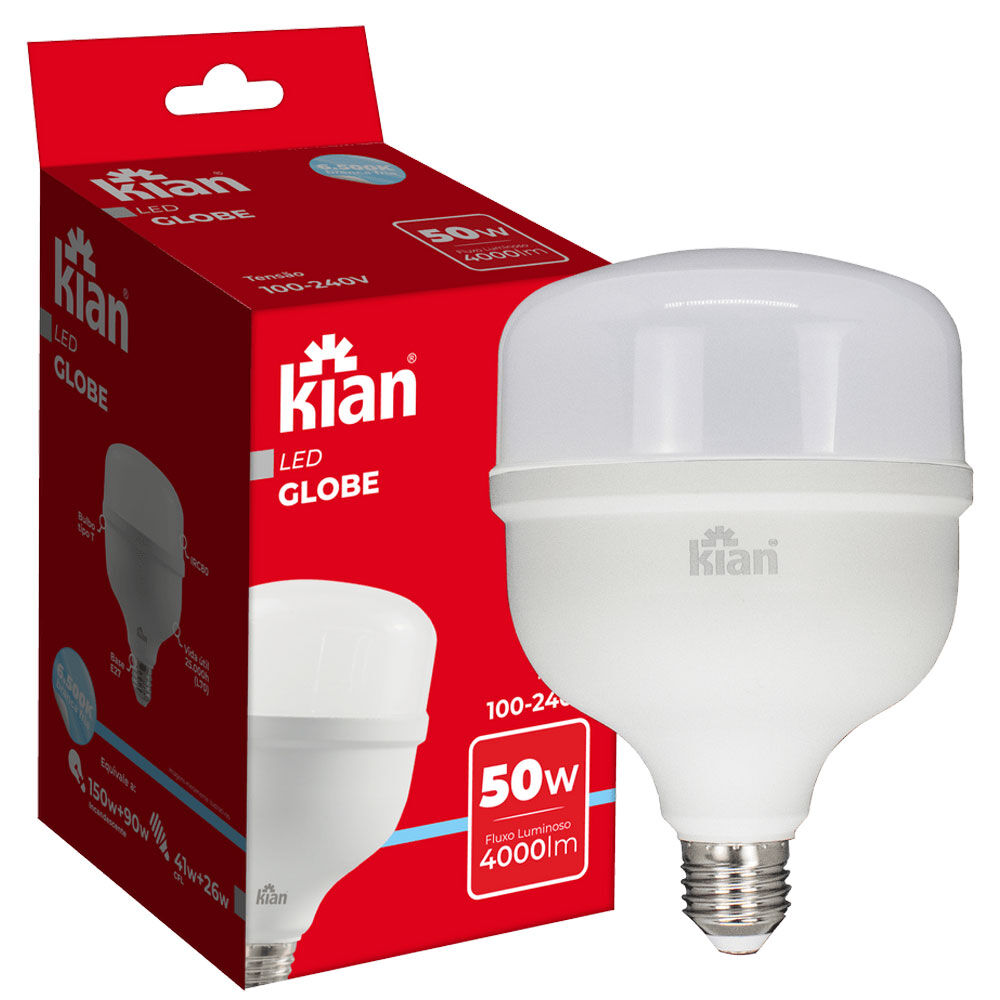 Lâmpada LED Globe 50W 6500K Kian