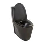 Kit Vaso Sanitário Monobloco 3/6L com Assento Sanitário e Itens de Instalação Roma Preto Matte Addra