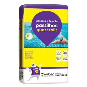 Argamassa Uso Interno e Externo Pastilhas 5kg Branco Quartzolit Argamassa Uso Interno e Externo Pastilhas 5kg Branco Quartzolit