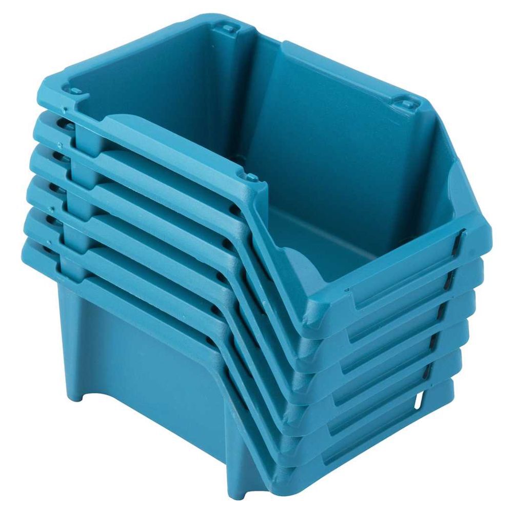 Gaveteiro Plástico N°3 8cmx10,4cmx17,6cm Jogo com 6 Peças Azul Vonder