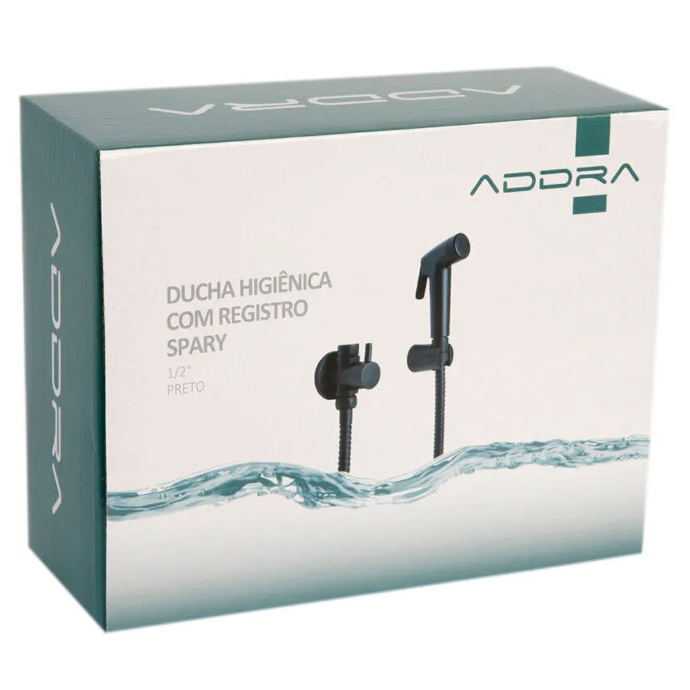 Ducha Higiênica com Registro Spary 1/2" Preto Addra